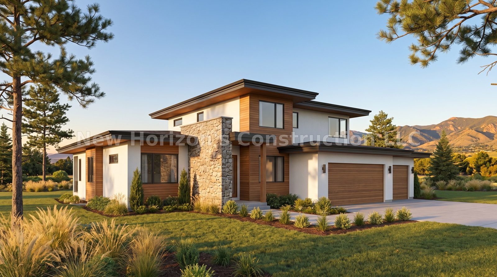 Concept rendering of the Briarhurst Contemporary Two-Story, a contemporary home by New Horizons Construction