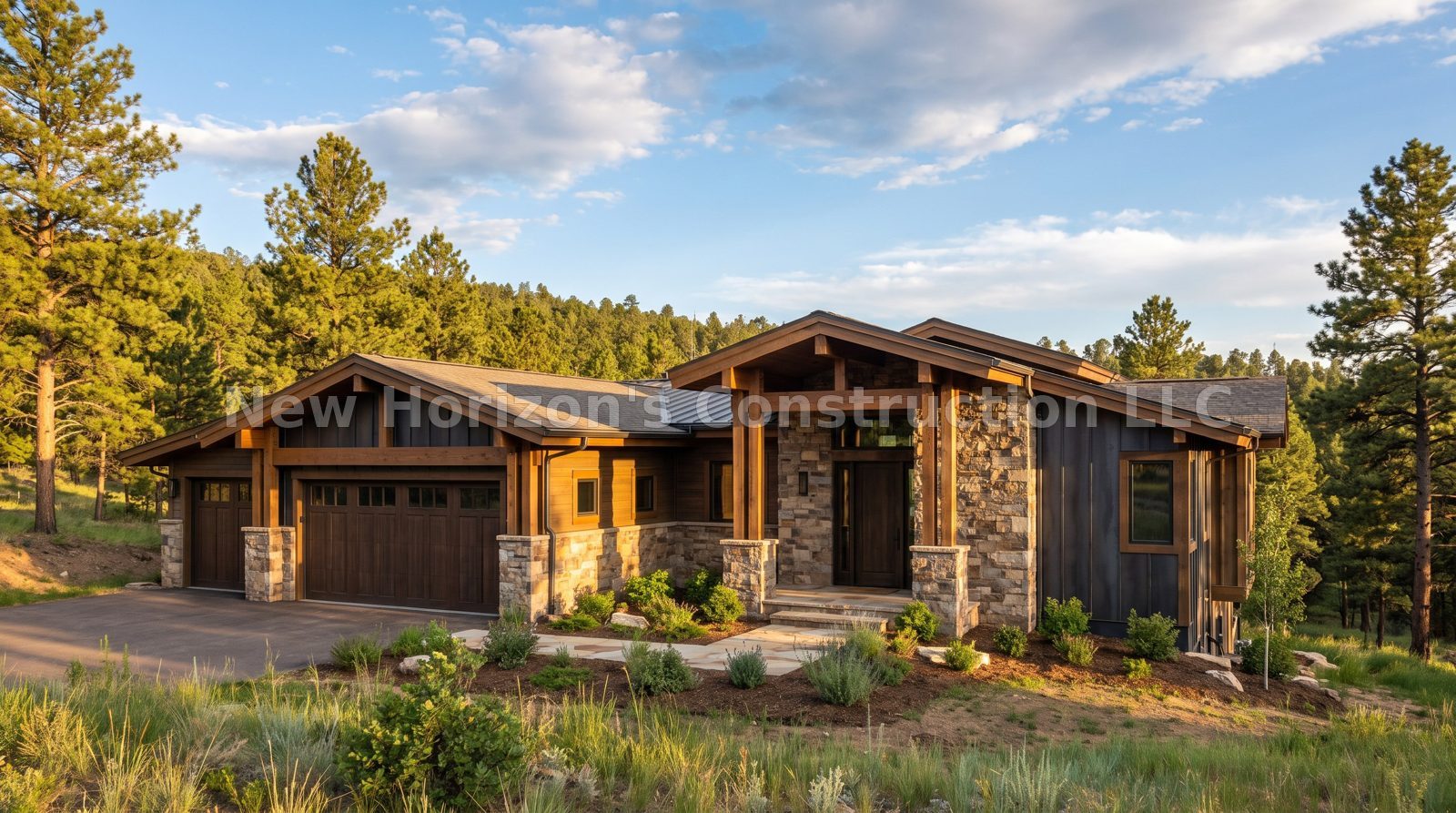 Concept rendering of the Fern Lake Lodge Modern, a mountain contemporary home by New Horizons Construction
