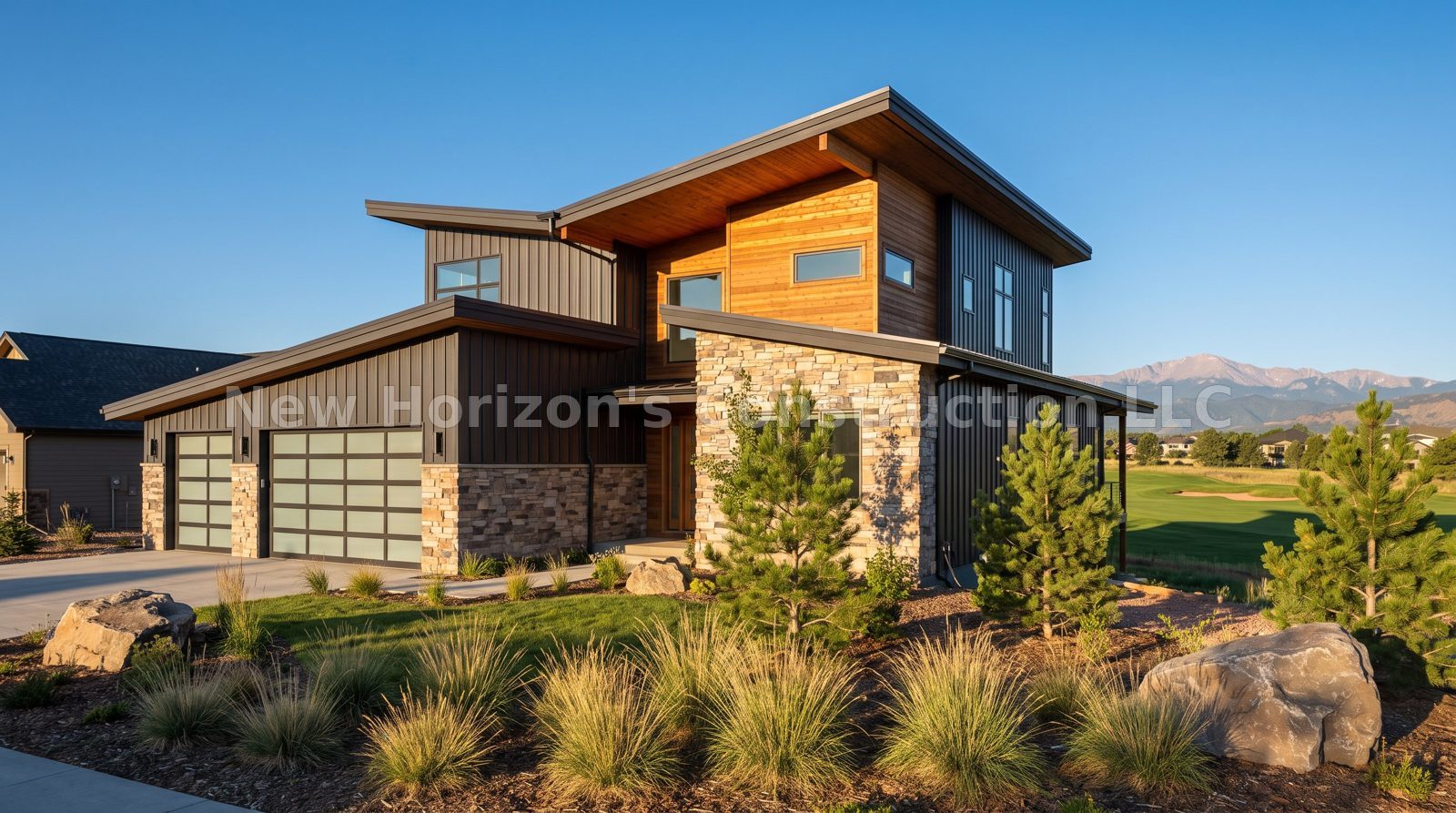 Concept rendering of the Flying Horse Mountain Modern, a mountain contemporary home by New Horizons Construction