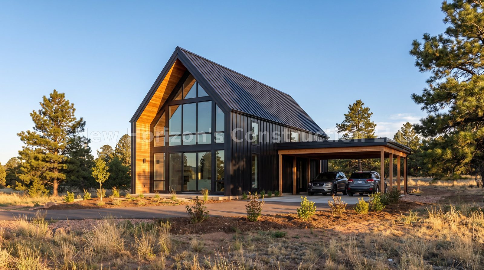Concept rendering of the Little Bear A-Frame Duplex, a a-frame home by New Horizons Construction