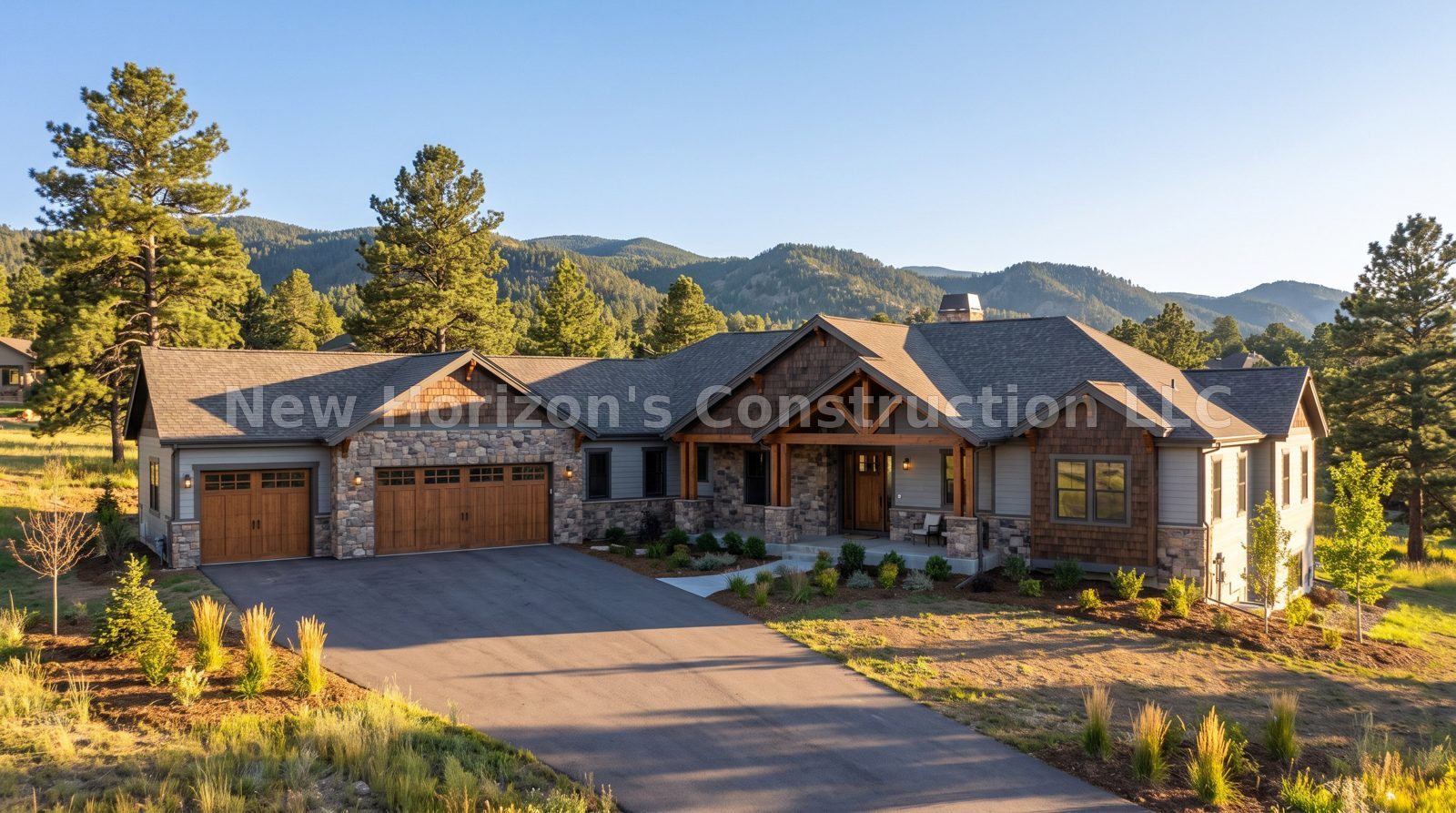 Concept rendering of the Northgate Executive Ranch, a craftsman home by New Horizons Construction