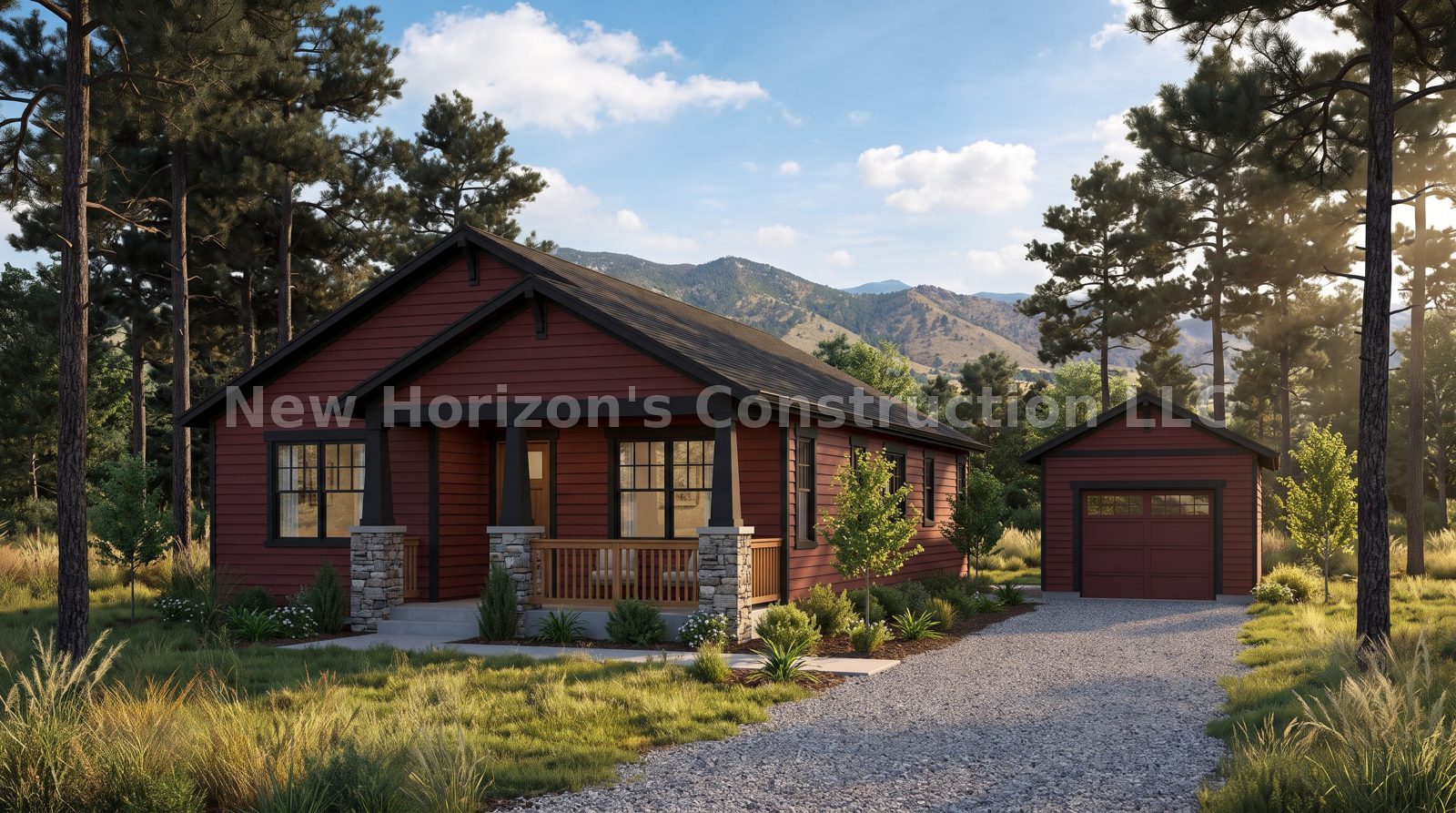 Concept rendering of the Patty Jewett Bungalow, a bungalow home by New Horizons Construction