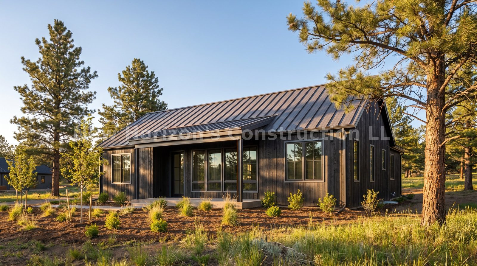 Concept rendering of the Pine Gulch Studio Cabin, a cabin home by New Horizons Construction