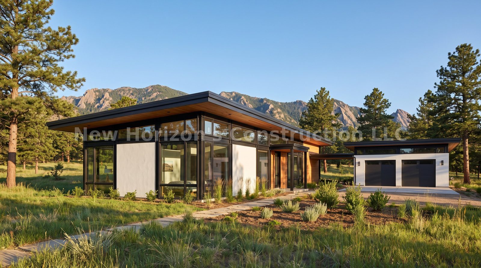Concept rendering of the Pinecrest Glass Pavilion, a contemporary home by New Horizons Construction