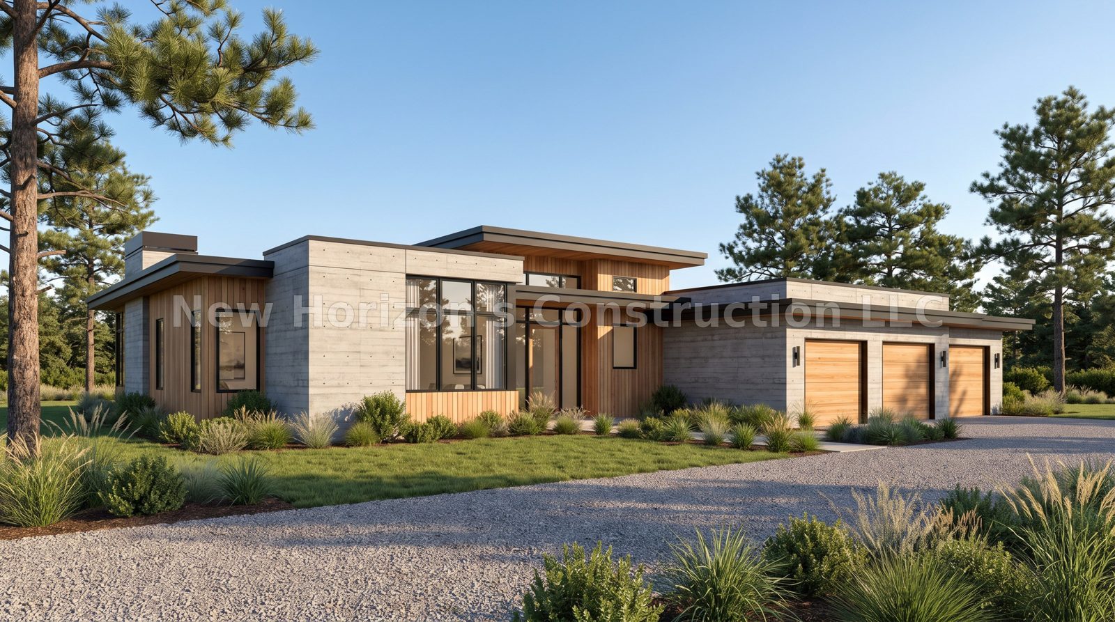 Concept rendering of the Ponderosa Courtyard Modern, a contemporary home by New Horizons Construction