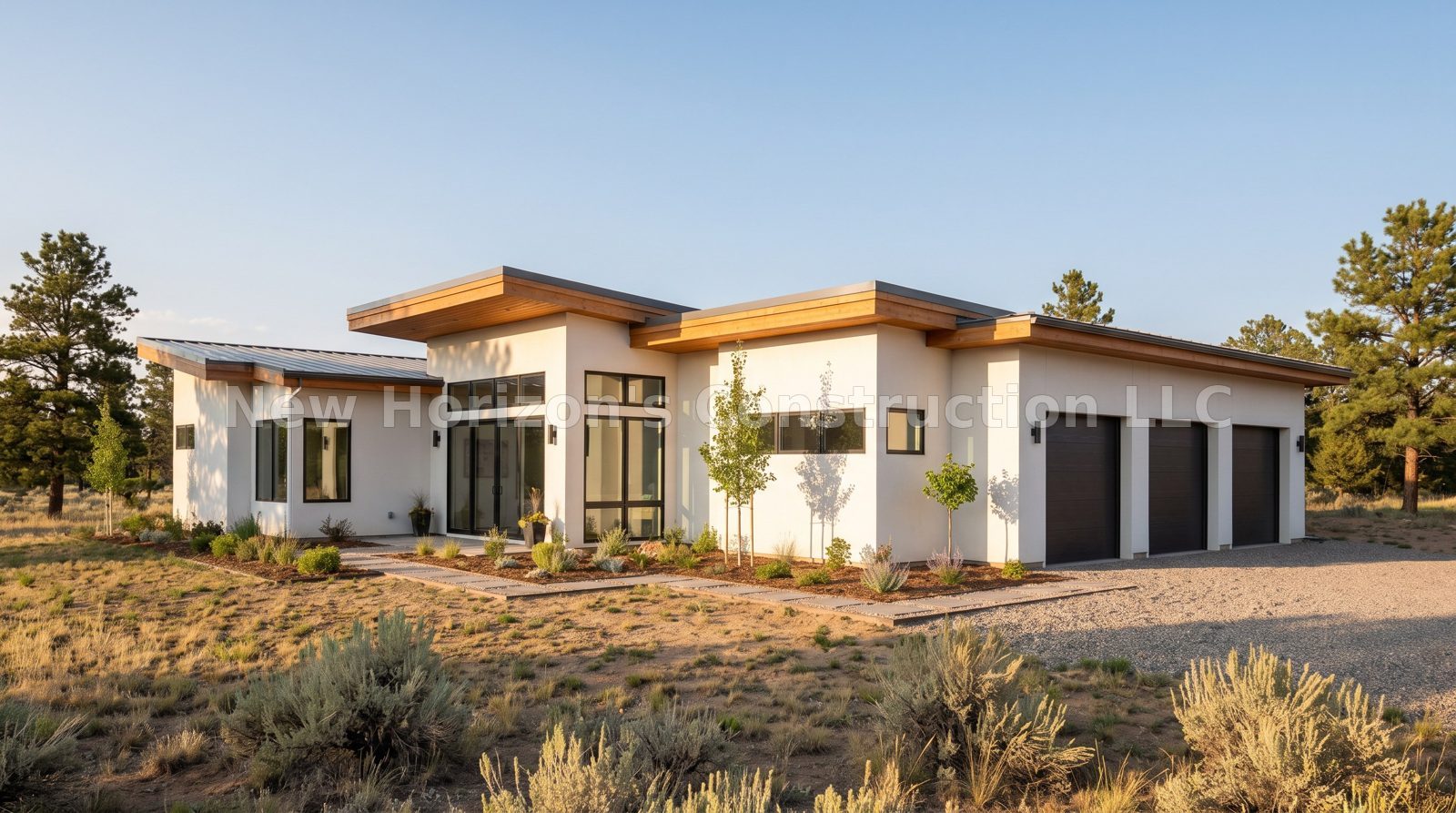 Concept rendering of the Rampart Range Courtyard Ranch, a contemporary home by New Horizons Construction