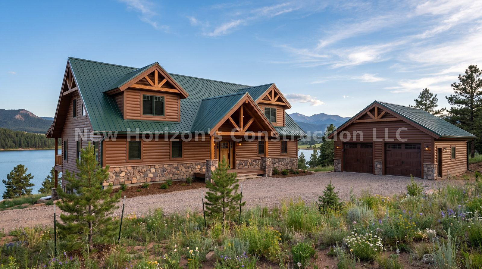 Concept rendering of the Rosemont Lake Cabin, a cabin home by New Horizons Construction