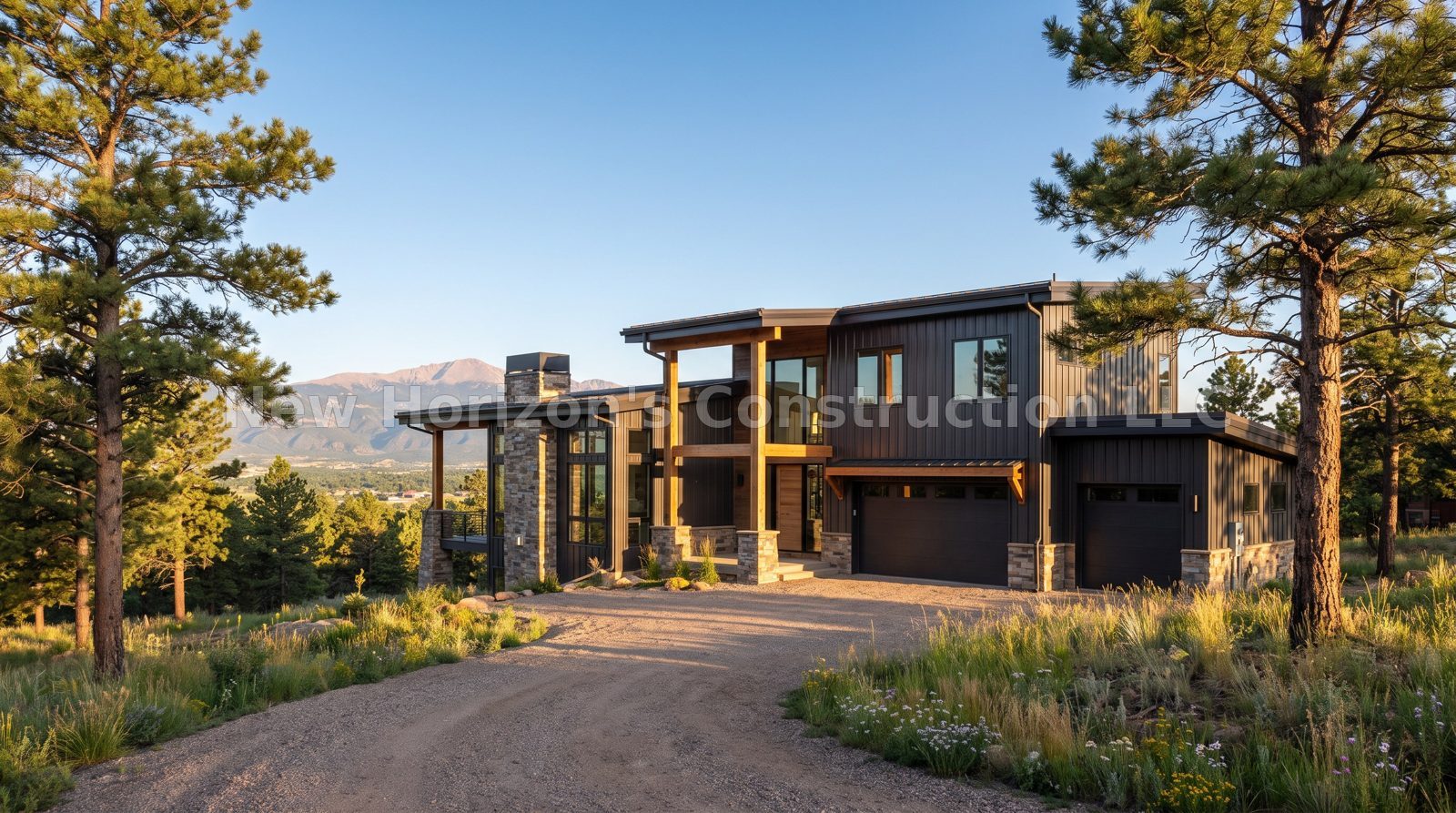 Concept rendering of the Sapphire Point Glass Lodge, a mountain contemporary home by New Horizons Construction