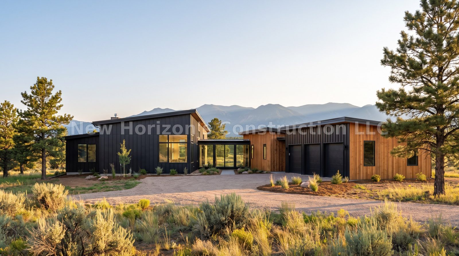 Concept rendering of the Steel and Cedar Shop House, a contemporary home by New Horizons Construction